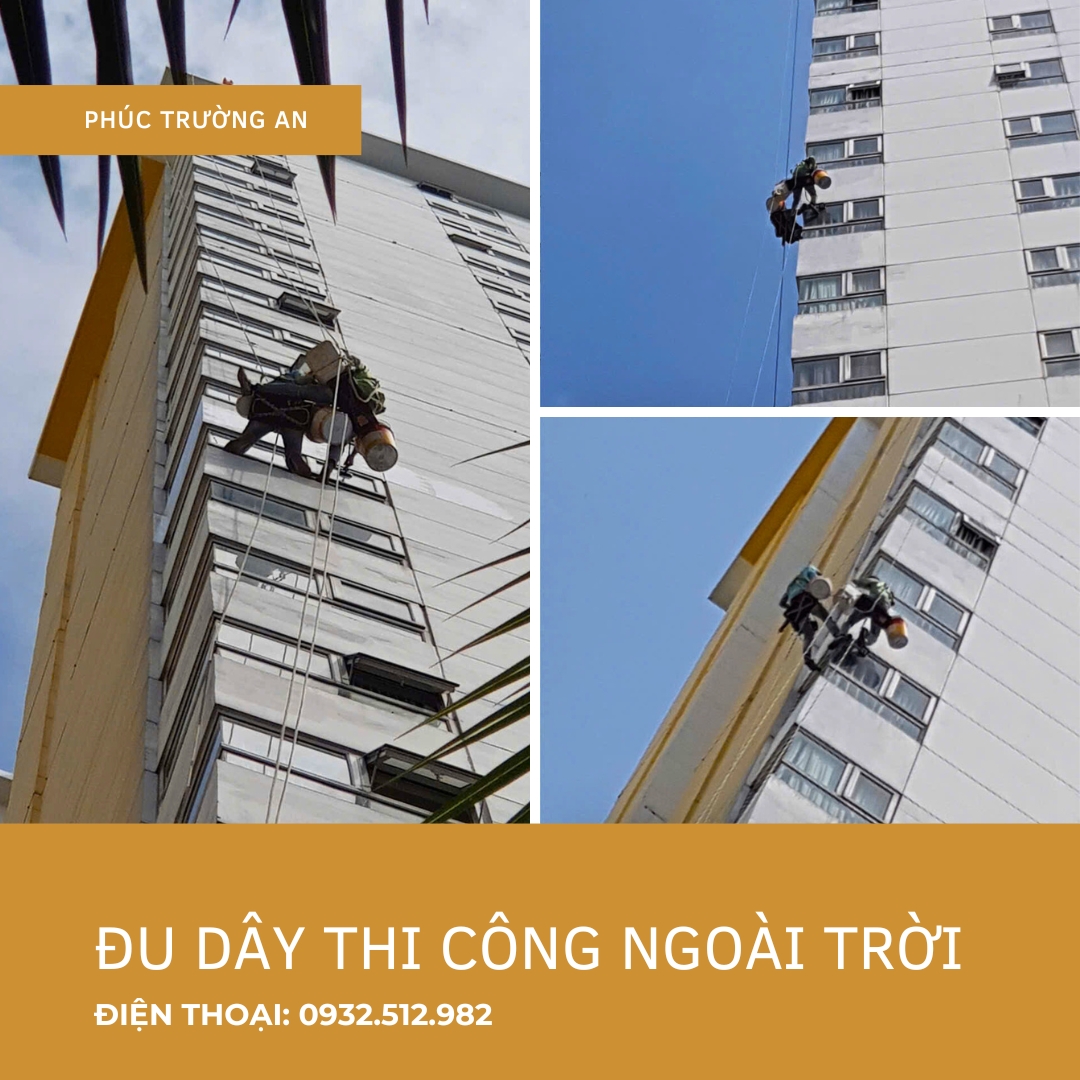 thi công đu dây ngoài trời - phúc trường an